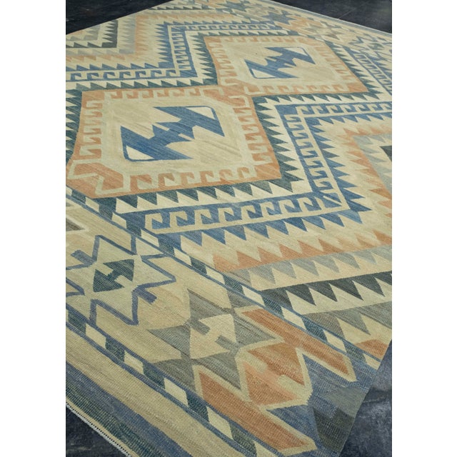 Turkish Turkish Kilim Oriental Handmade Flatweave 10'2" x 13'9" #18636 For Sale - Image 3 of 8