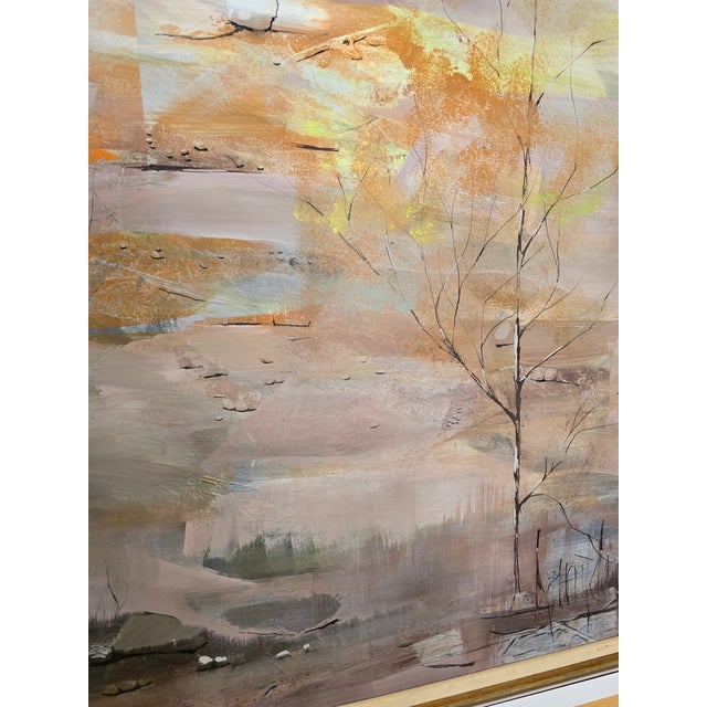 1970s Vintage Mid Century Signed Impressionist Painting Autumn For Sale - Image 4 of 11