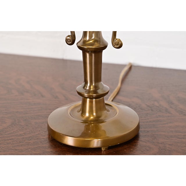 Ralph Lauren Style Art Deco Brass Table Lamp For Sale - Image 11 of 16