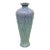 Mid-Century Modern Ceramic Pottery Glazed Feather Pulled Purple Blue Vase For Sale