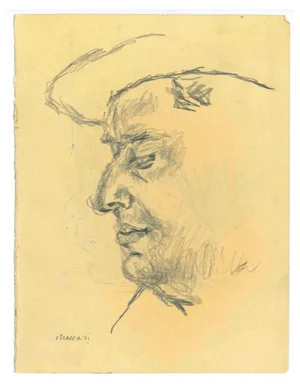 Mino Maccari, The Profile, Original Drawing, 1950s