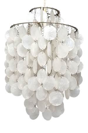 Mid-Century Modern Fun 1DM Shell Chandelier by Verner Panton for Lüber, Switzerland, 1960s