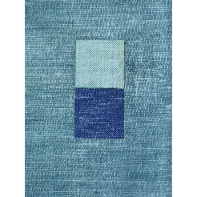Contemporary 'Geometric Collage in Blues' Original Abstract Mixed Media Painting by British Artist Dave Boyd, Framed For Sale - Image 9 of 10