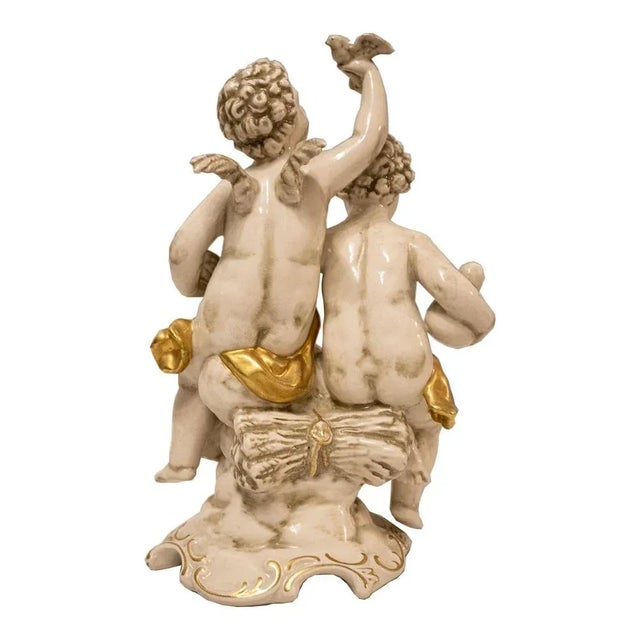 German Porcelain Sculpture with Children Motifs, 1950 For Sale - Image 4 of 7