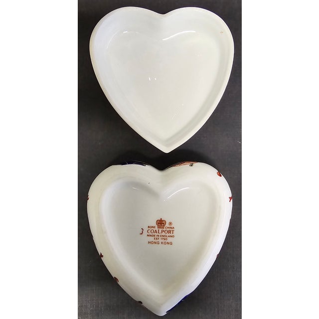 Beautiful Heart Shaped Fine Bone China Case With Lid For Sale - Image 9 of 12