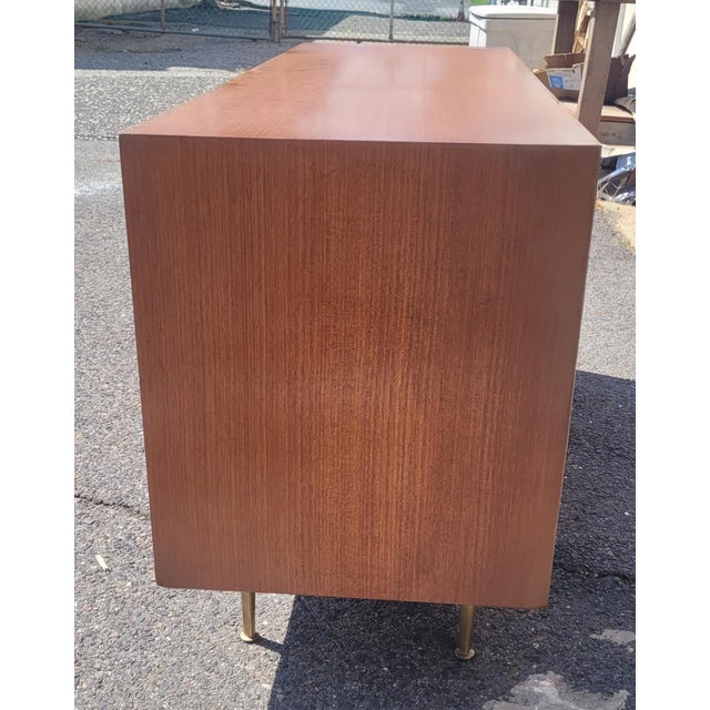 Find Mid-Century Modern 6 Drawer Low Chest Brass Legs For Sale - Image 9 of 13