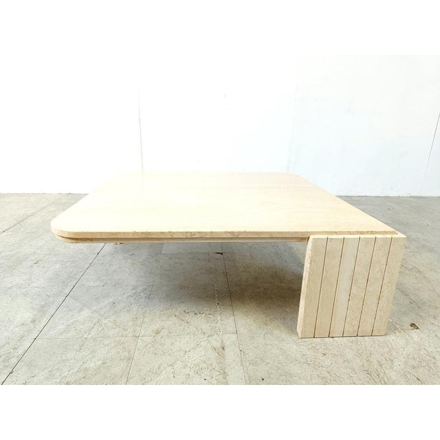 Travertine Coffee Table, Italy, 1970s For Sale - Image 3 of 9