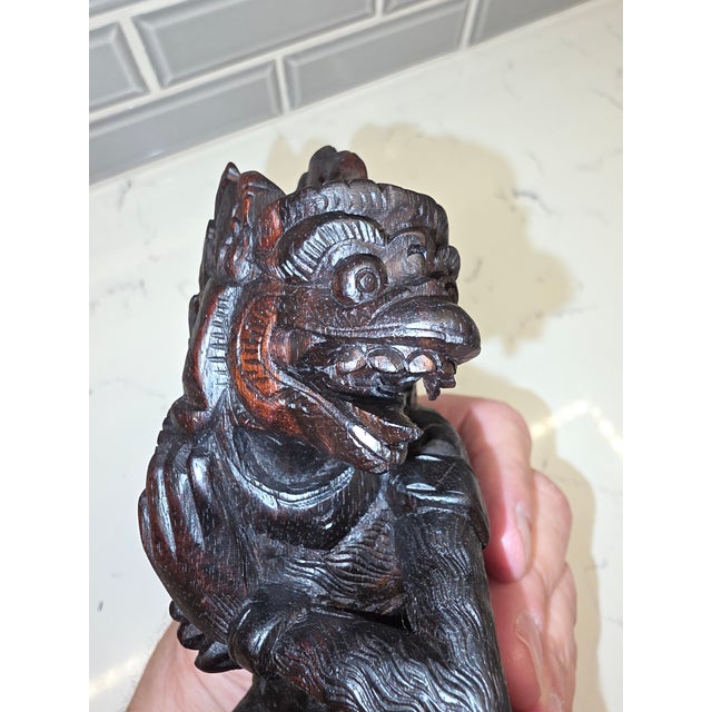 Mid-Century Balinese Macassar Ebony Garuda and Naga Combat Sculpture (Mas, Bali) For Sale - Image 10 of 12