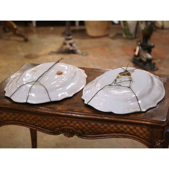 Pair 19th Century French Painted Faience Porquier Beau Quimper Wall Platters For Sale - Image 12 of 17