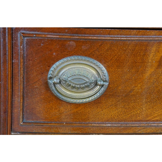 Mid Century Sheraton Style Mahogany Bow Front China Curio Display Cabinet 82" For Sale - Image 14 of 18