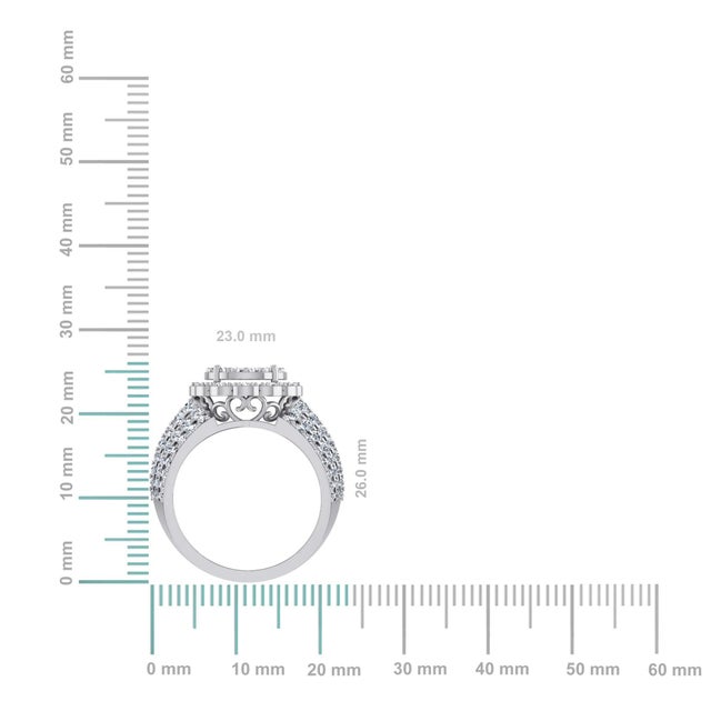 This 10K White Gold Round Diamond Floral Sz 7 Head Ladies Ring 2 Cttw is a refined diamond ring crafted in premium yellow...