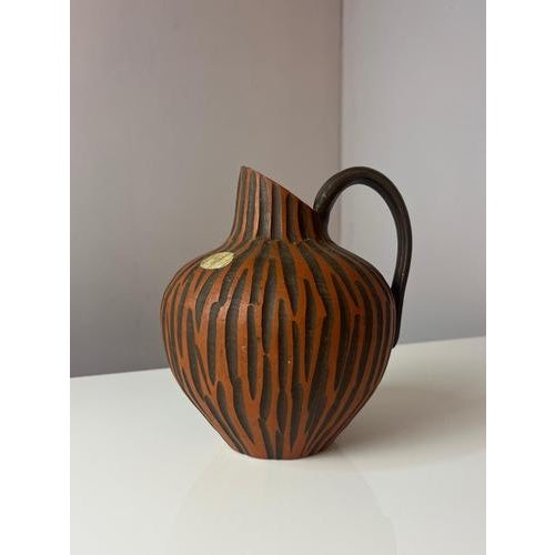 Handmade Rhodos Vase with Incised Decoration from Eiwa Keramik For Sale - Image 11 of 11