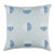 Boho Chic Schumacher Ando Block Print 20" Pillow in Chambray For Sale - Image 3 of 3