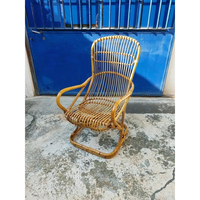 Italian Bamboo Armchair, 1960s For Sale - Image 6 of 6