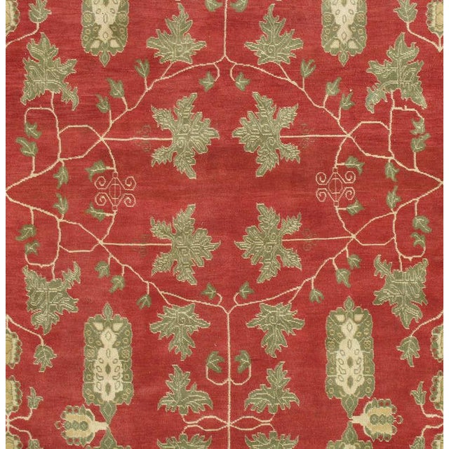 Red Early 20th Century Indian Agra Carpet For Sale - Image 8 of 18