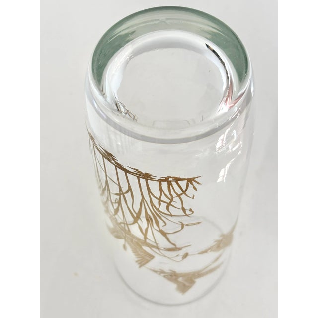 Glass 1980s Gold Flying Geese Glass Vase For Sale - Image 7 of 8