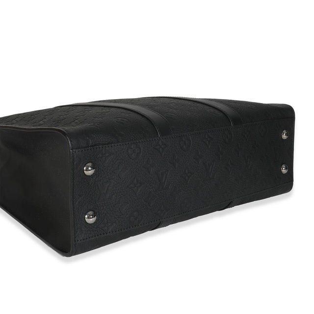 Black Monogram Embossed Taurillon Sac Plat 24H For Sale - Image 9 of 9