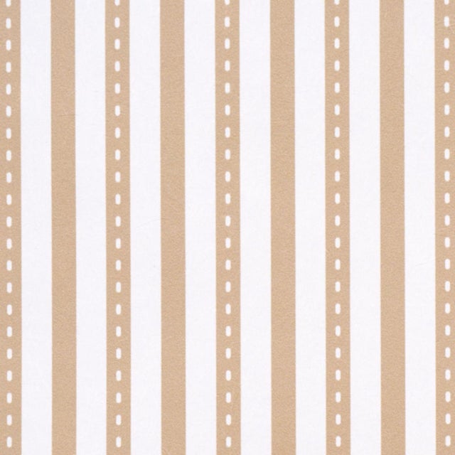 Traditional Sample - Schumacher Mathis Ticking Stripe Wallcovering In Neutral For Sale - Image 3 of 6