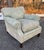George Smith Laidback Arm Chair with down filled loose back and seat cushions on saber/tapered legs in light sea foam...