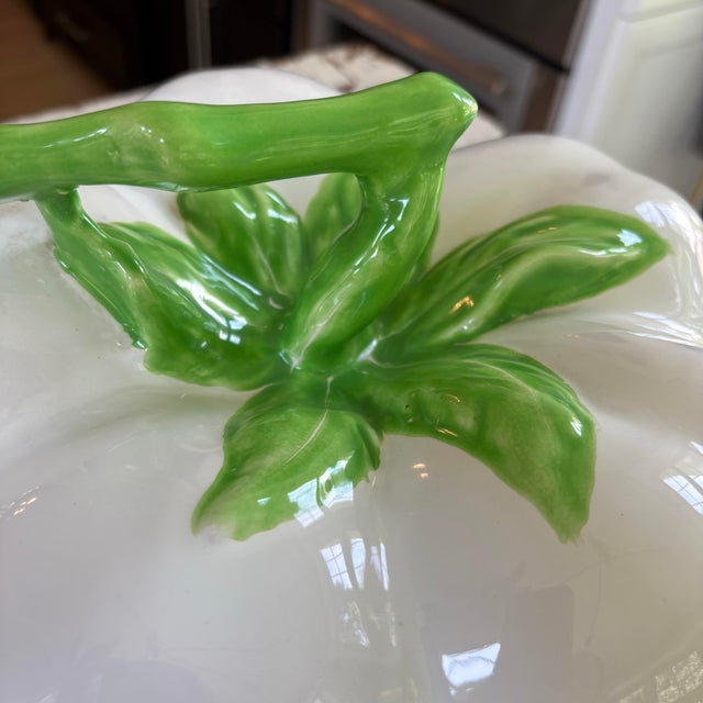 Vintage Mancer Meiselman Imports Italian Pumpkin Tureen and Vine Ladle 2 Pieces For Sale - Image 12 of 12