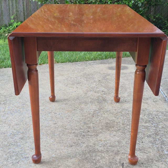 2001 Hitchcock Cherry Drop-Leaf Dining Table Harvest Console Table For Sale - Image 9 of 14