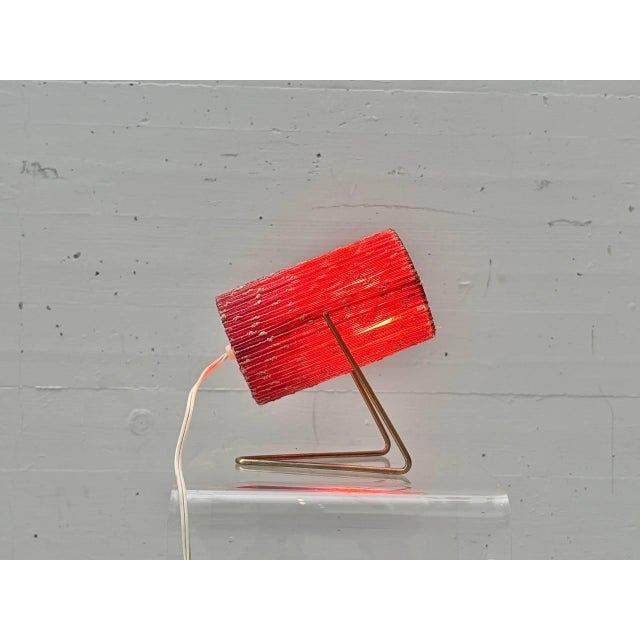 Gold Table Lamp with Fabric Shade and Brass Frame, 1960s For Sale - Image 8 of 16