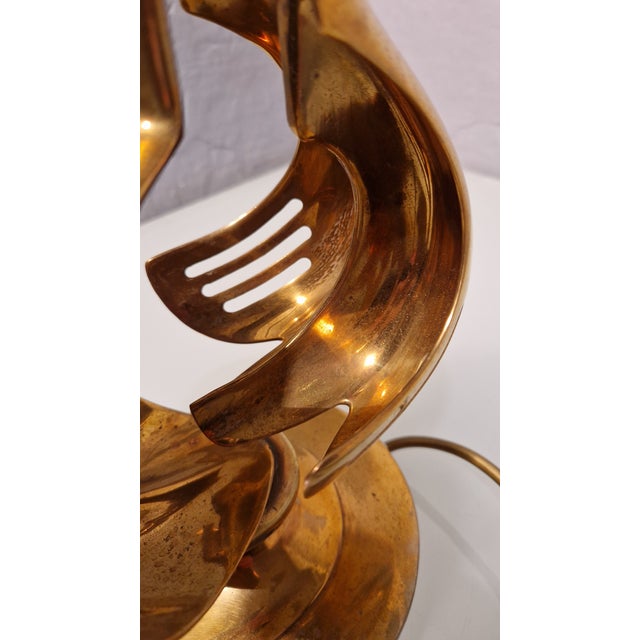 Brass Table Lamp with Informal Decoration, 1960s For Sale - Image 12 of 18