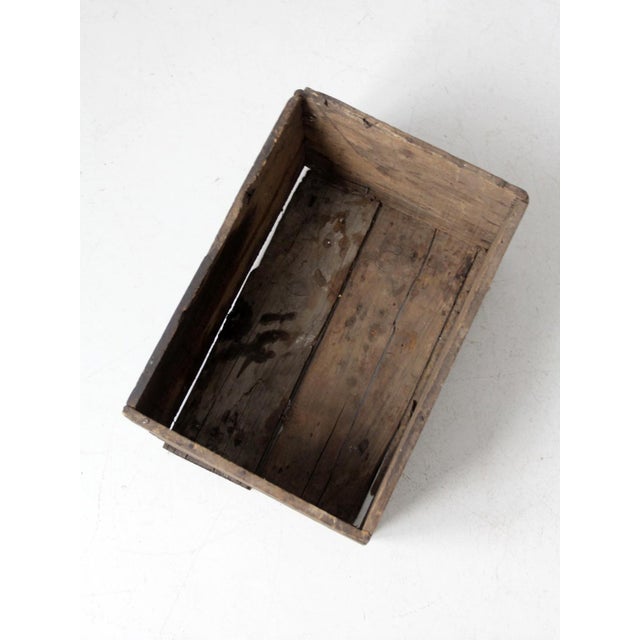 Brown Antique Industrial American Wood Crate For Sale - Image 8 of 11
