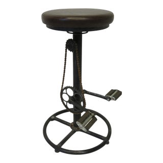 Industrial Folk Art Bicycle Stool For Sale