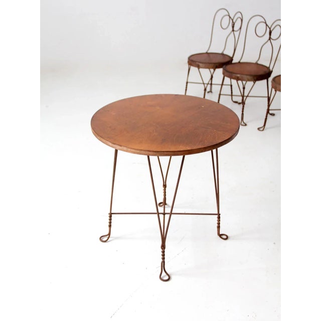 Antique Children's Ice Cream Parlpor Table & Chairs For Sale - Image 9 of 13