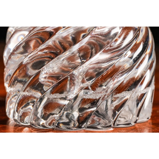 Elegant Solid Crystal Swirl Antique English Sterling Silver Paperweight Inkwell Desk Home Decor For Sale - Image 16 of 18