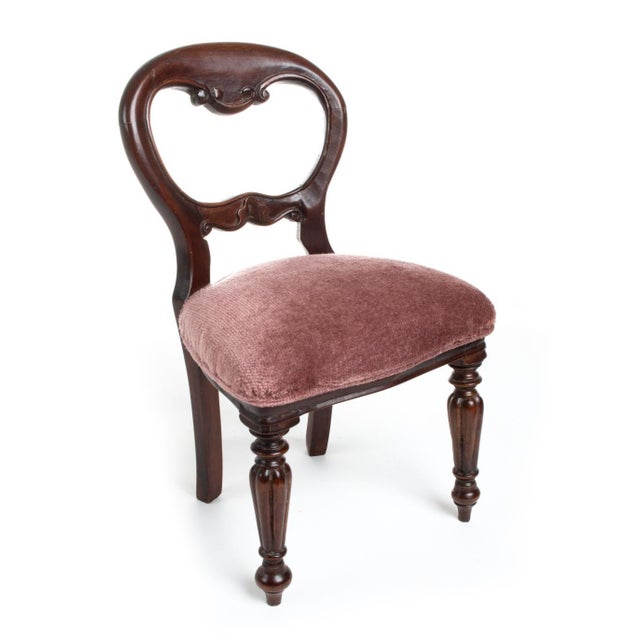 Antique Salesman Sample Victorian Upholstered Ballon-Back Side Chair For Sale - Image 4 of 13