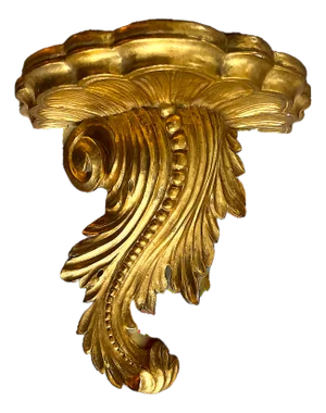 Mid 20th Century 24k Gold Leaf Acanthus Wall Bracket by Fratelli Paoletti of Florence, Italy