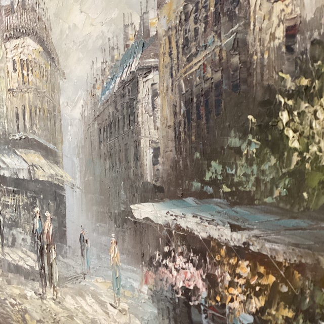 Vibrant Impressionist Oil Painting Parisian Street Scene by Caroline Burnett (1877-1950) For Sale - Image 10 of 12