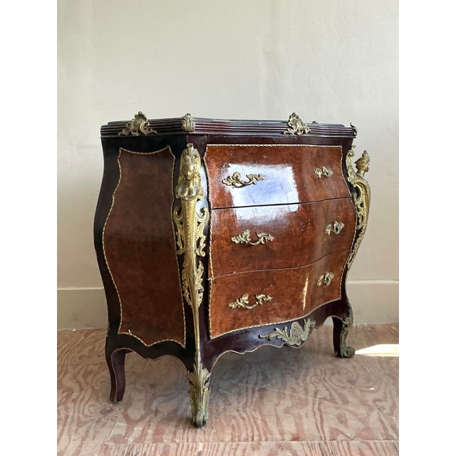 Vintage Regency Burl and Ormolu Chest of Drawers For Sale - Image 11 of 12