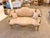 White 1960s French Louis XV Rococo Canapac Loveseat Antique Green & Gold Gilt Wood Beige upholstery Settee For Sale - Image 8 of 8