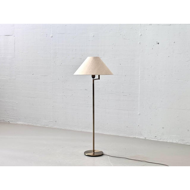 Brass Floor Lamp with Fabric Shade, 1990s For Sale - Image 4 of 16