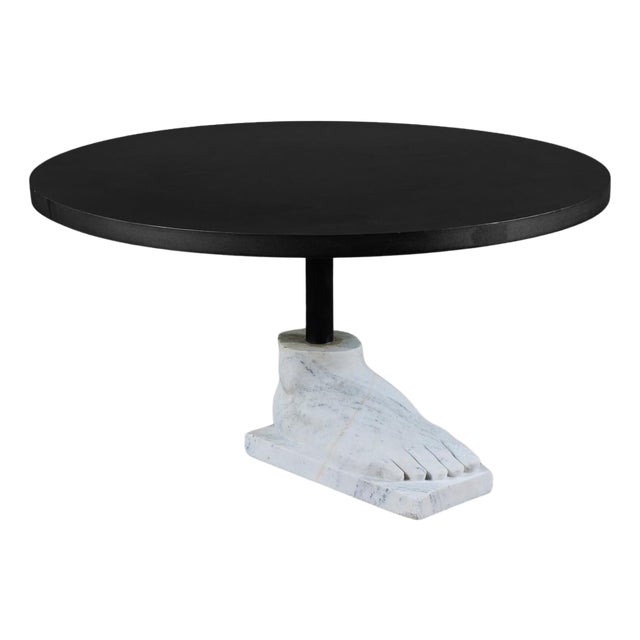 Postmodern Pedestal Dining Table with Marble Foot Base For Sale