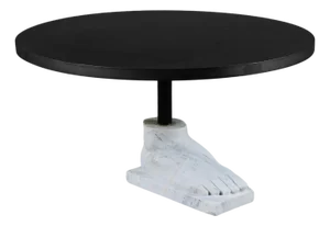 Postmodern Pedestal Dining Table with Marble Foot Base