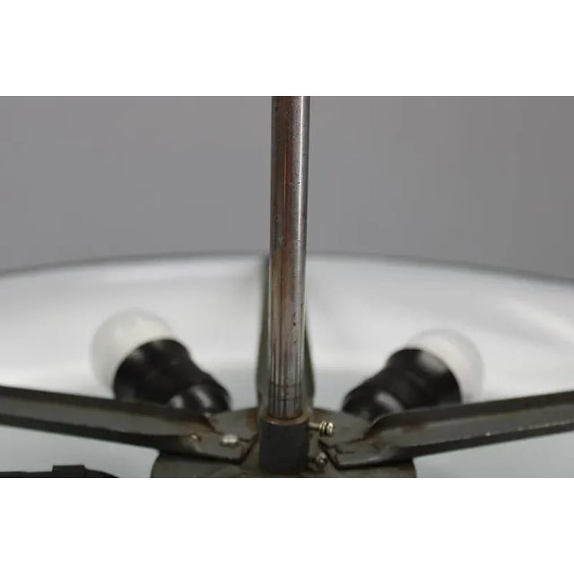 Bauhaus UFO Pendant Light by Josef Hurka for Napako, Czechoslovakia, 1940s For Sale - Image 11 of 13