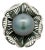 15.5mm Tahitian Pearl Diamond 18k Gold Flower Ring, Size 6.5 For Sale