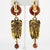 Zoe Coste Boho Ethnic Chic Cocoa Brown and Gilded Resin Dangle Clip Earrings For Sale - Image 9 of 9