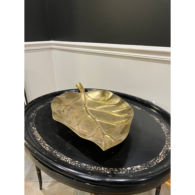 20th Century Gold-Tone Leaf Dish For Sale In Chicago - Image 6 of 7