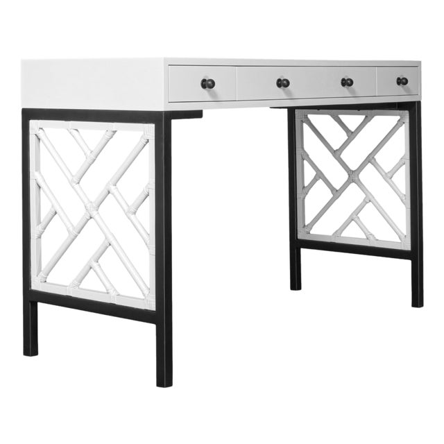 Chippendale Writing Desk - White For Sale