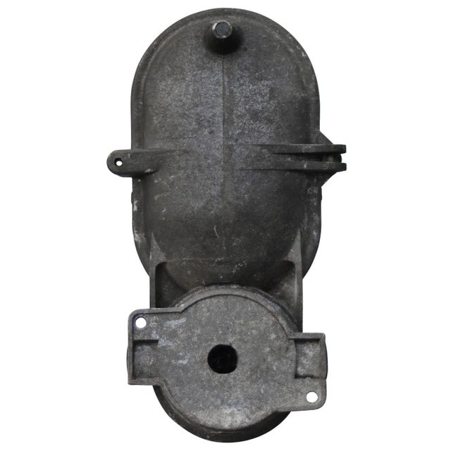 Vintage Industrial Grey and Clear Glass Wall Lamp from Industria Rotterdam For Sale - Image 4 of 5