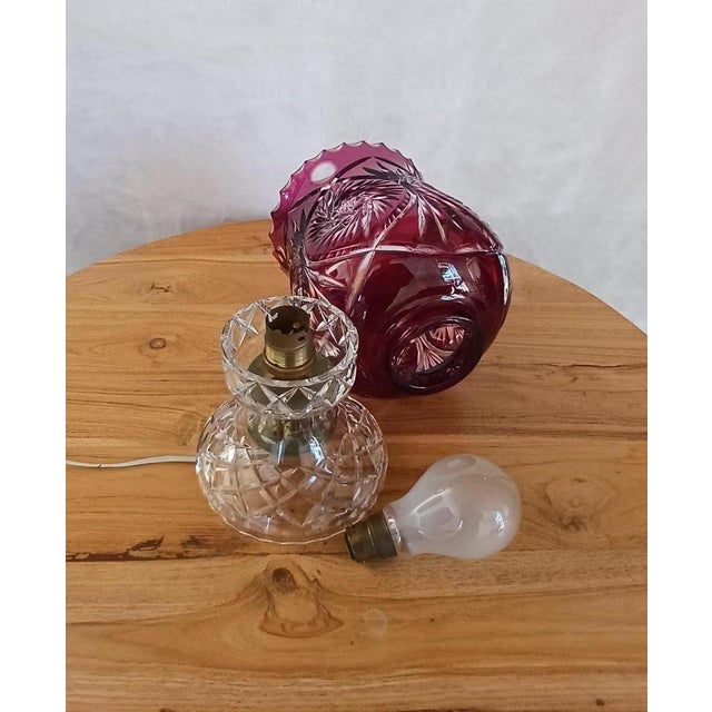 Vintage Cut Crystal Table Lamp, 1960s For Sale - Image 4 of 8