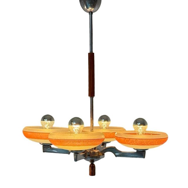 Antique / Art deco ceiling mounted / hanging fixture. Maker unknown but based on our own research probably early 1930’s...