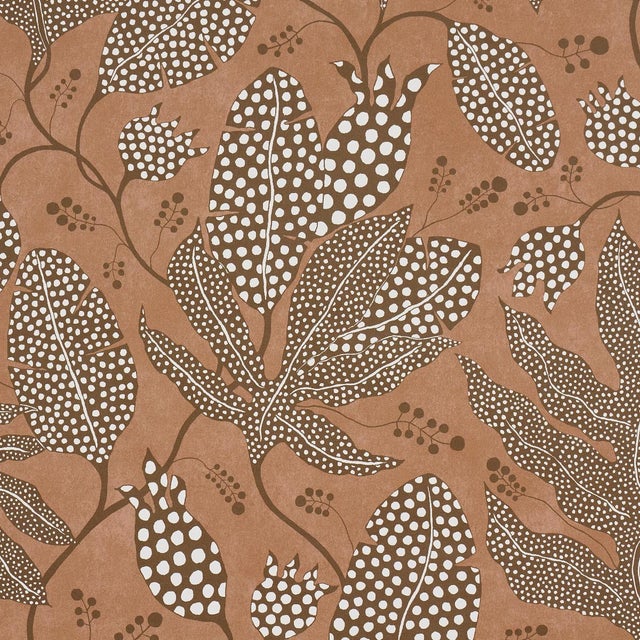 Traditional Sample - Schumacher Schumacher X Marian McEvoy Polka Dot Jungle Wallcovering In Terracotta For Sale - Image 3 of 5