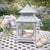 Chinoiserie White & Blue Tulip Pagoda Lantern, Medium For Sale - Image 3 of 4