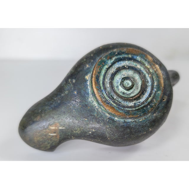 20th Century Hellenistic Greek or Roman Style Verdigris Bronze Oil Lamp For Sale - Image 18 of 18